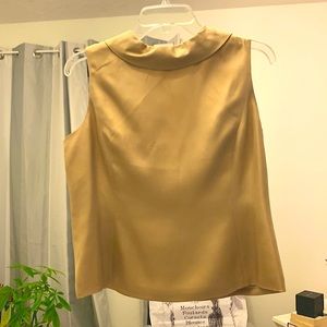 Talbots v neck back - satin and wool
